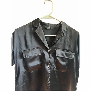 Black Satin Women's Top